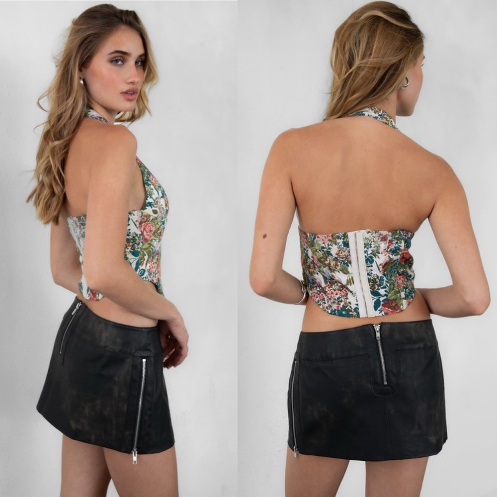 Innerbloom Floral Tapestry Halter Corset Top - Picture 2 of 2